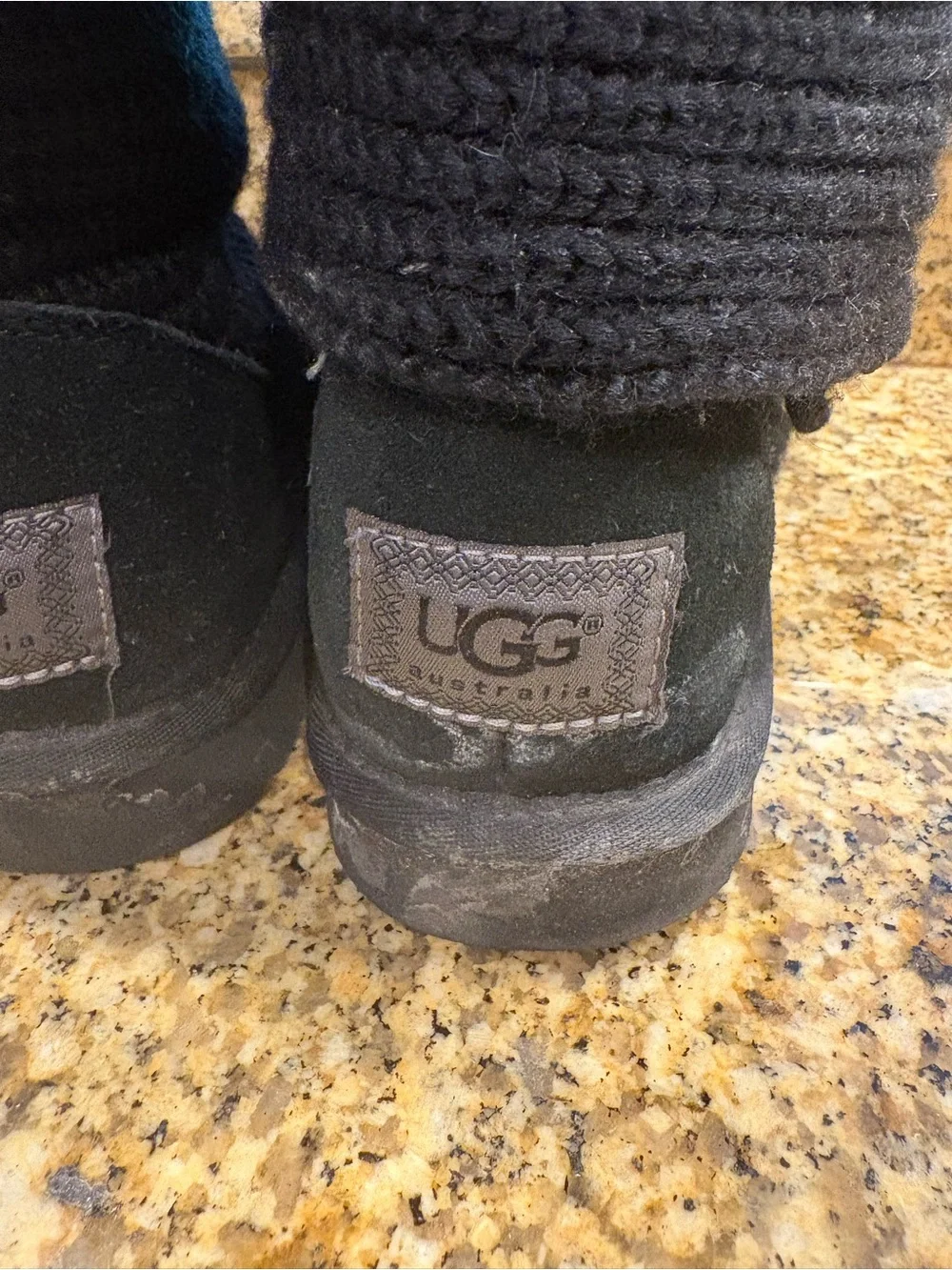 UGG black Classic Cardi sweater boots shearling footbed 7